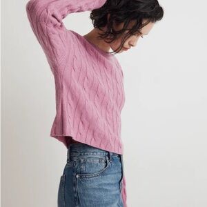 Madewell Cashmere Cable-Knit Crop Sweater